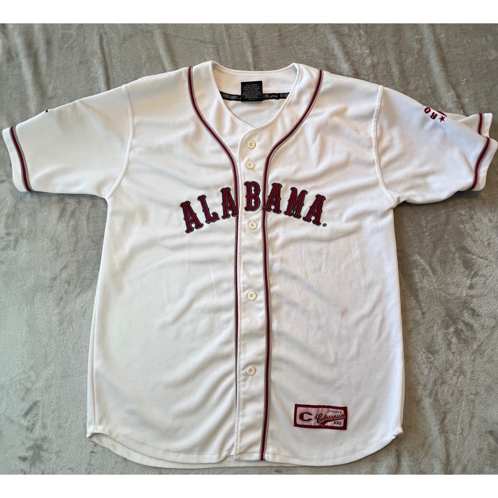 Colosseum Baseball Jersey Mens XL White Alabama Crimson Tide Roll Tide Button Up